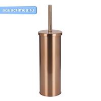 Ёрш  для унитаза напольный  под МЕДЬ, круглый  из нержавеющей стали